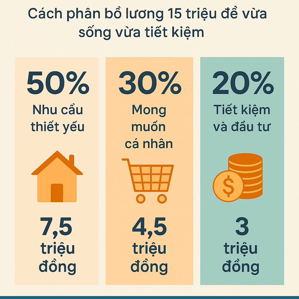Quy tắc 50/30/20: Cách phân bổ lương 15 triệu để vừa sống vừa tiết kiệm Quản lý tài chính cá nhân thông mình với quy luật 50/30/20