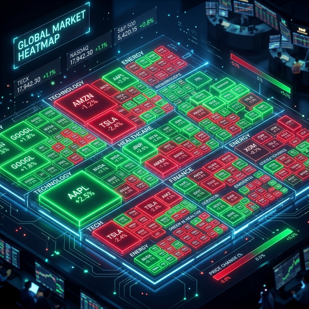 Tablet Displaying Financial Heatmap